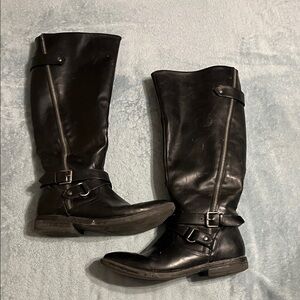 Black Riding Boots with Buckles